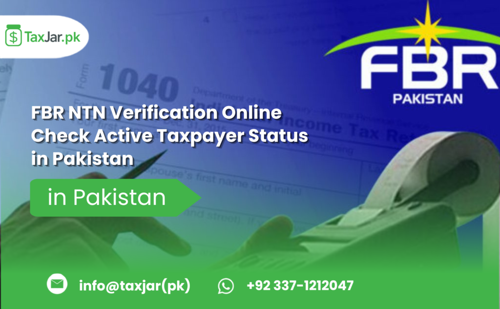 FBR NTN Verification Online: Check Active Taxpayer Status in Pakistan